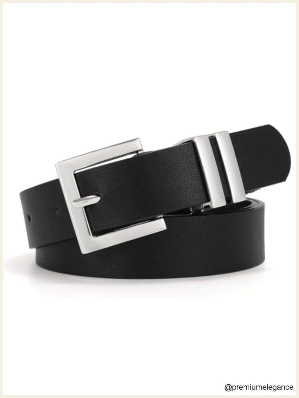 Women's Faux Leather Belt Square Buckle Waist Belt